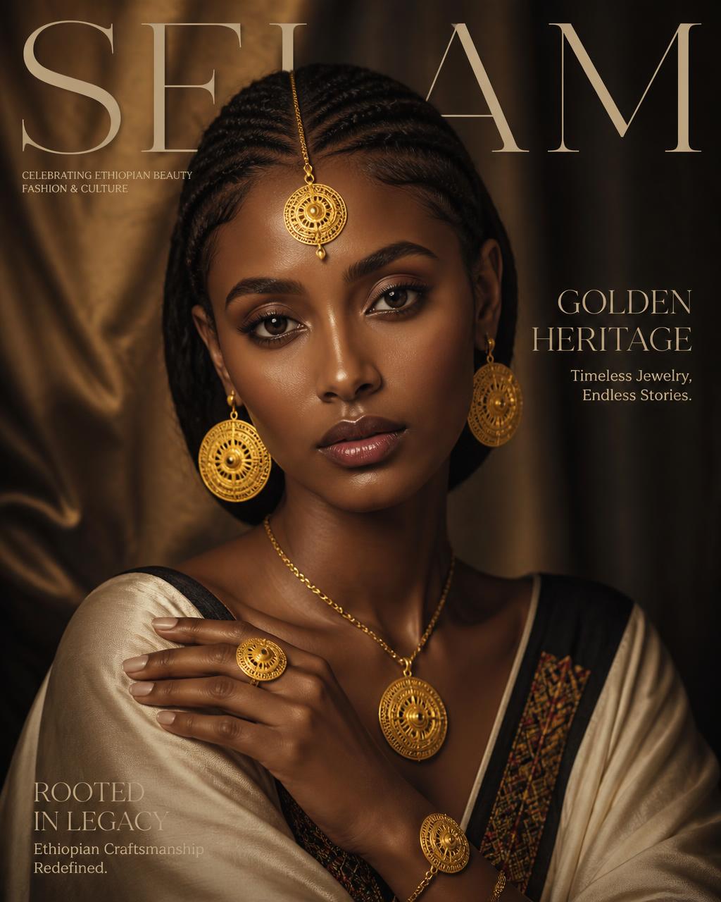 Model wearing the gold-plated jewelry set