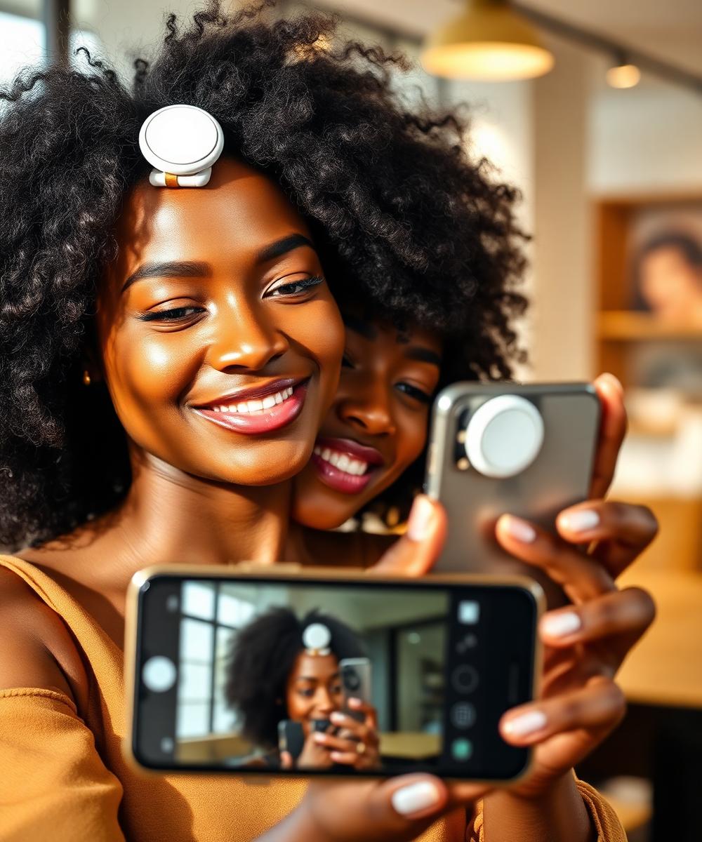 Magnetic Selfie Light & Mirror - Perfect selfies anywhere!